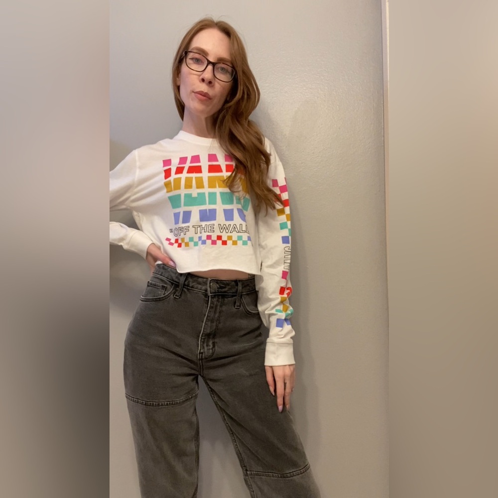 Vans off the wall crop long sleeve